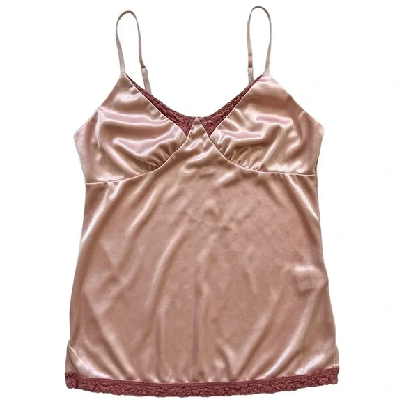 Y2K Baby Pink Satin Tank Top - Picture 1 of 6